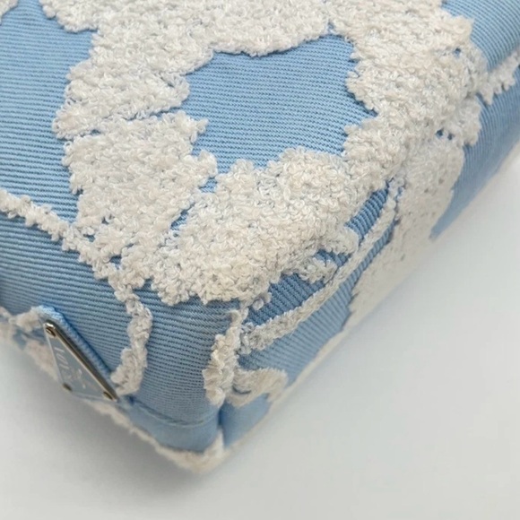 Prada Milano CELESTE BIAN SKY BLUE DRILL Blue & White Women's Bag crossbody bag - Picture 4 of 15